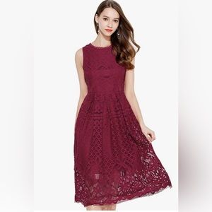 VEIISAR Womens Fashion Sleeveless Lace Fit Elegant Cocktail Party Dress